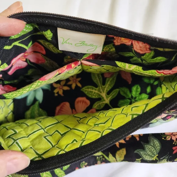 Vera bradley purse green floral on black - Picture 12 of 13